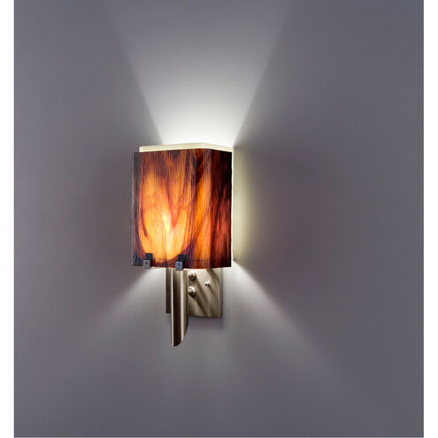 Dessy One / 8 1 Light 14 inch Stainless Steel ADA Wall Sconce Wall Light in Root Beer, Double Glass