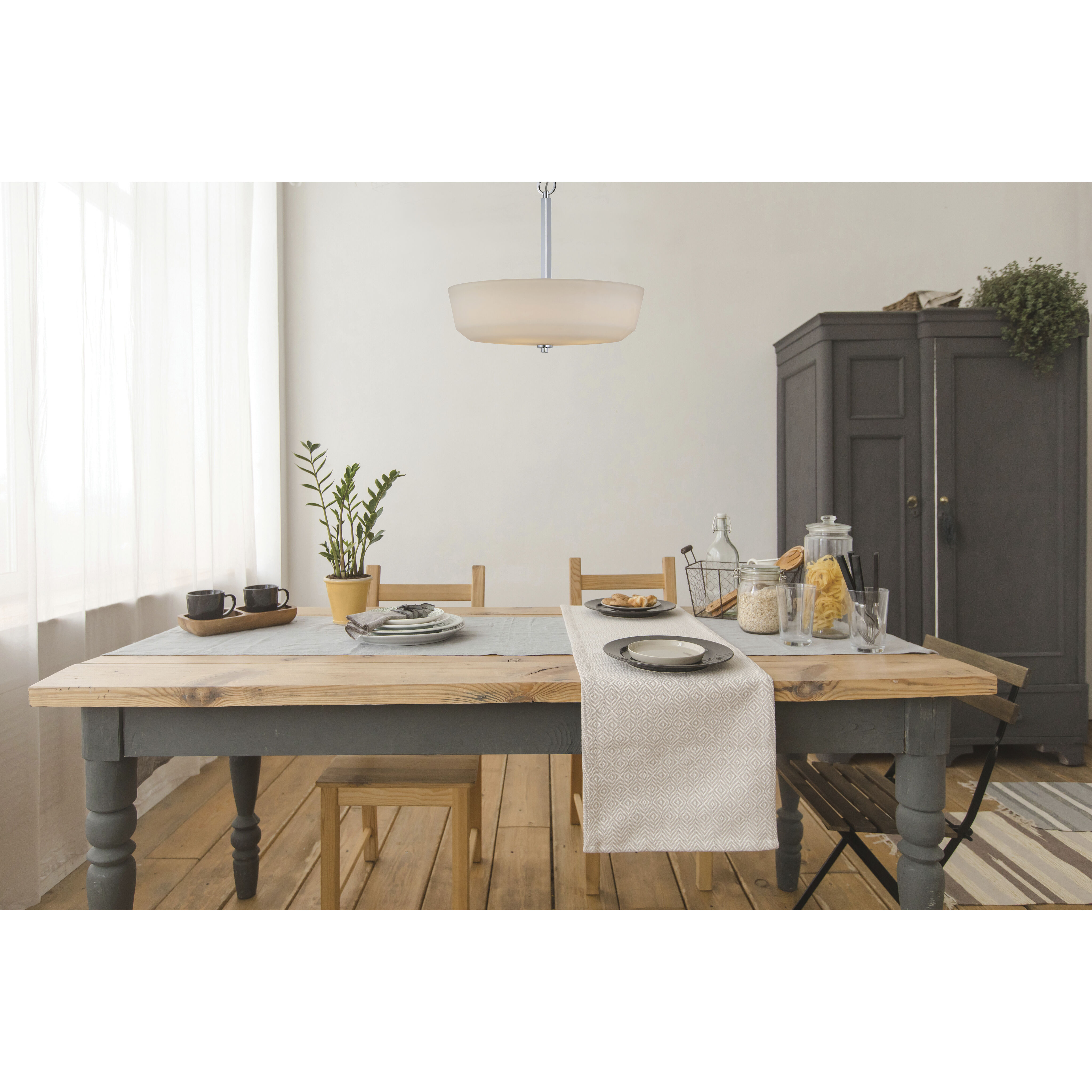 Willow 4 Light 18 inch Polished Nickel Pendant Ceiling Light