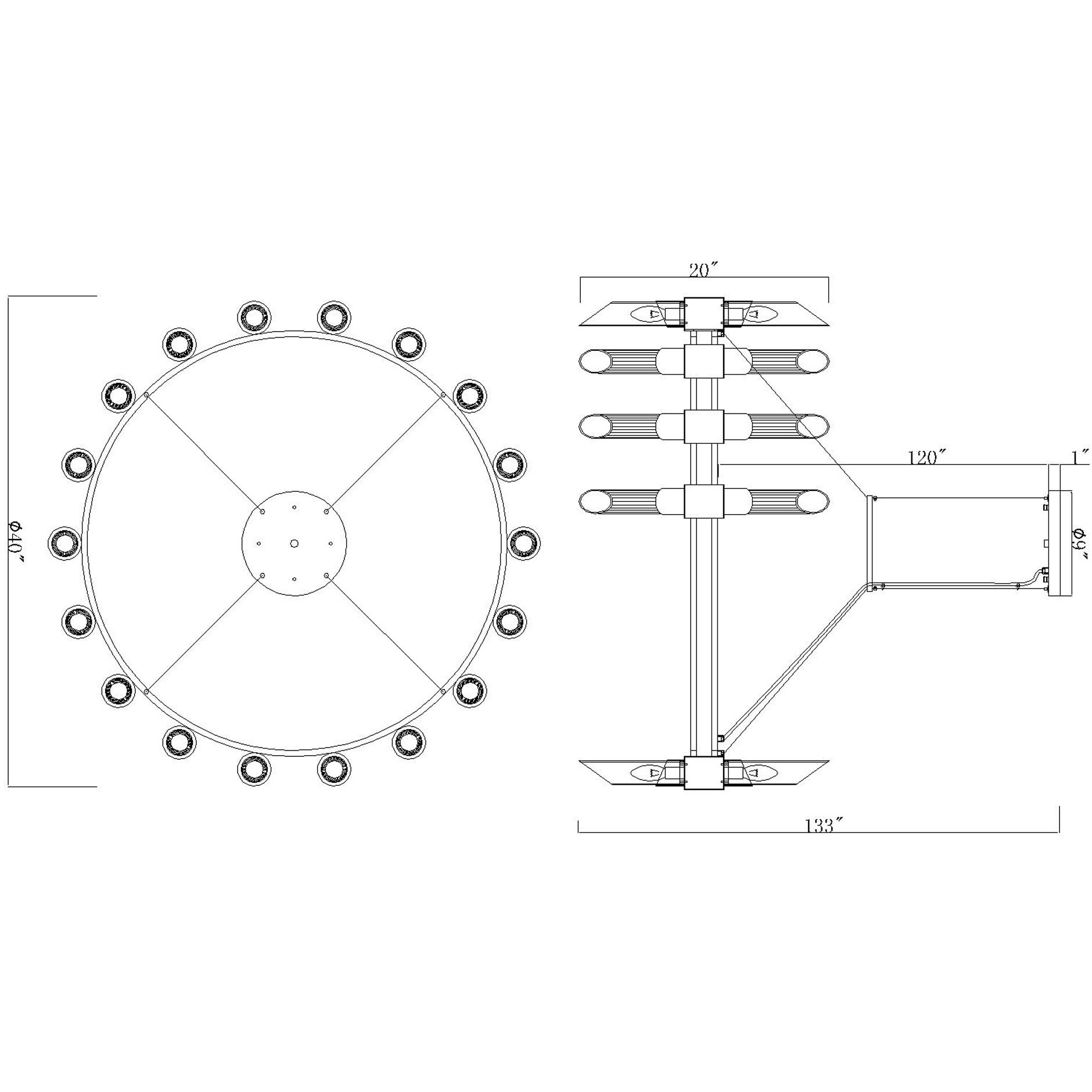 Croissant 36 Light 40 inch Satin Gold Chandelier Ceiling Light