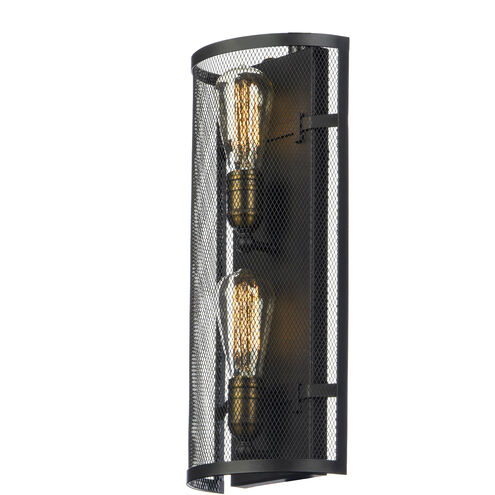 Palladium 2 Light 8 inch Black/Natural Aged Brass ADA Wall Sconce Wall Light in Medium Base Incandescent