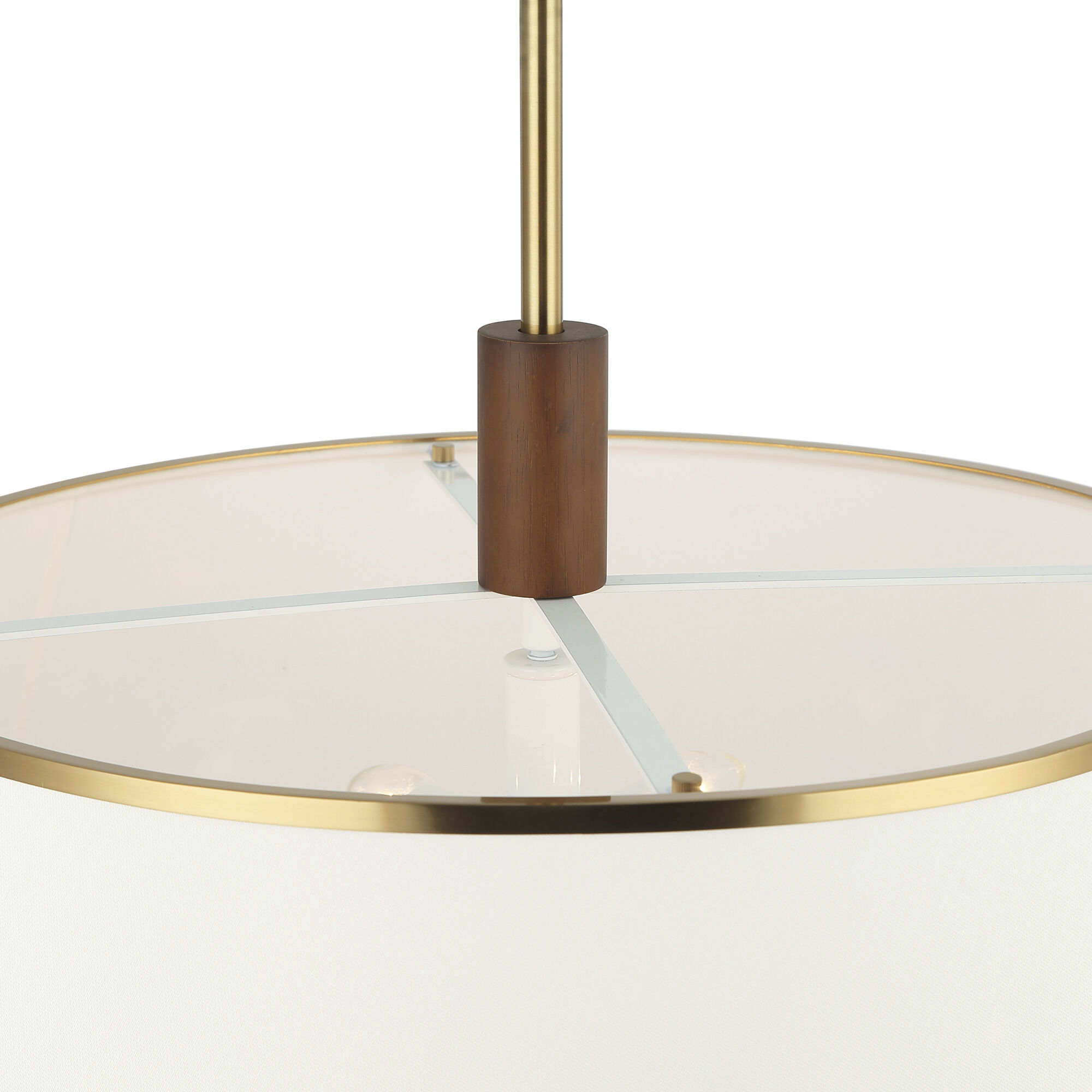 Desert Flyer 6 Light 26 inch Satin Brass with Medium Walnut Pendant Ceiling Light