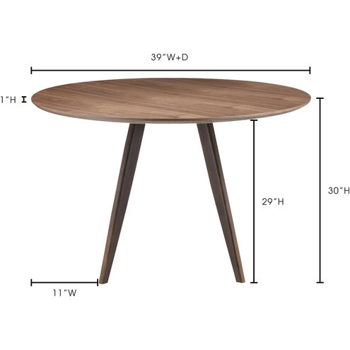Dover 39 X 39 inch Brown Dining Table, Small