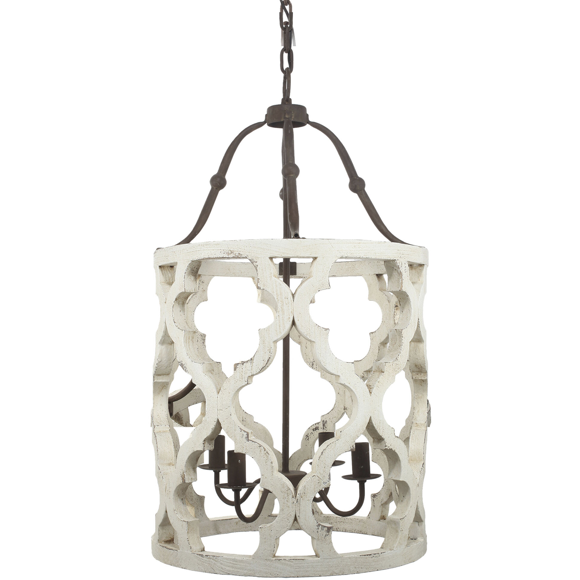 Jolette 4 Light 19 inch Washed White Chandelier Ceiling Light