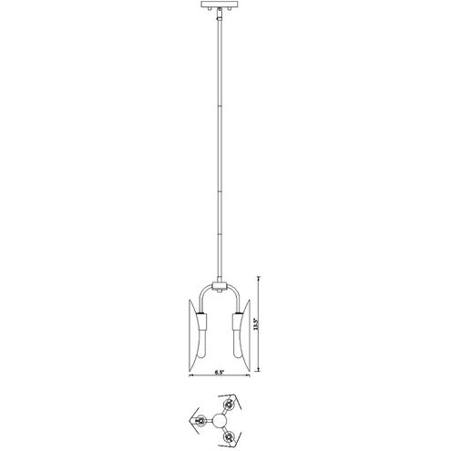 Eden 3 Light 8.5 inch Old Satin Brass Pendant Ceiling Light