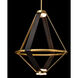 Art & Alchemy Aspen LED 22.5 inch Modern Brass Pendant Ceiling Light in Black Leather with Alabaster