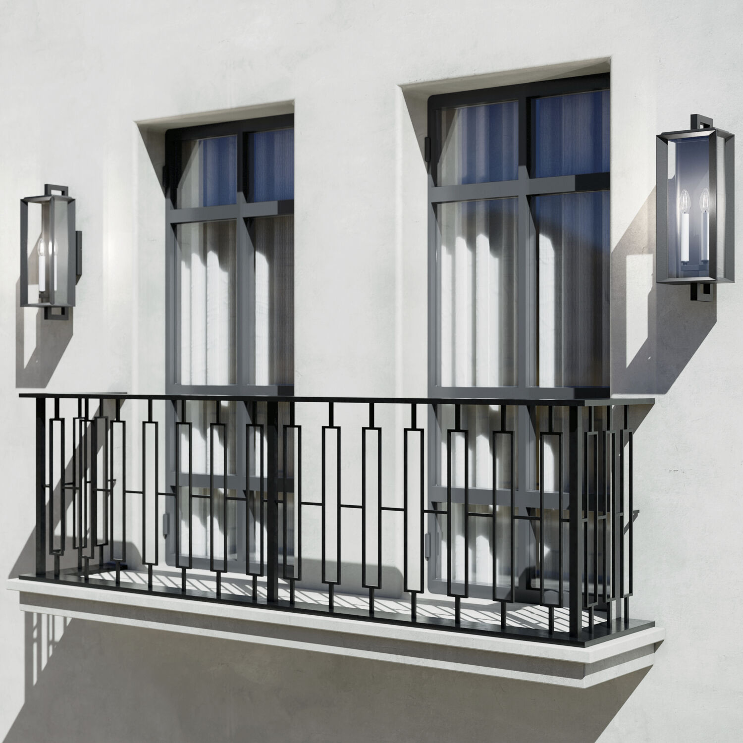 Kroft 2 Light 28 inch Black Textured Outdoor Wall, X-Large