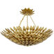 Broche 6 Light 24.5 inch Antique Gold Semi Flush Ceiling Light