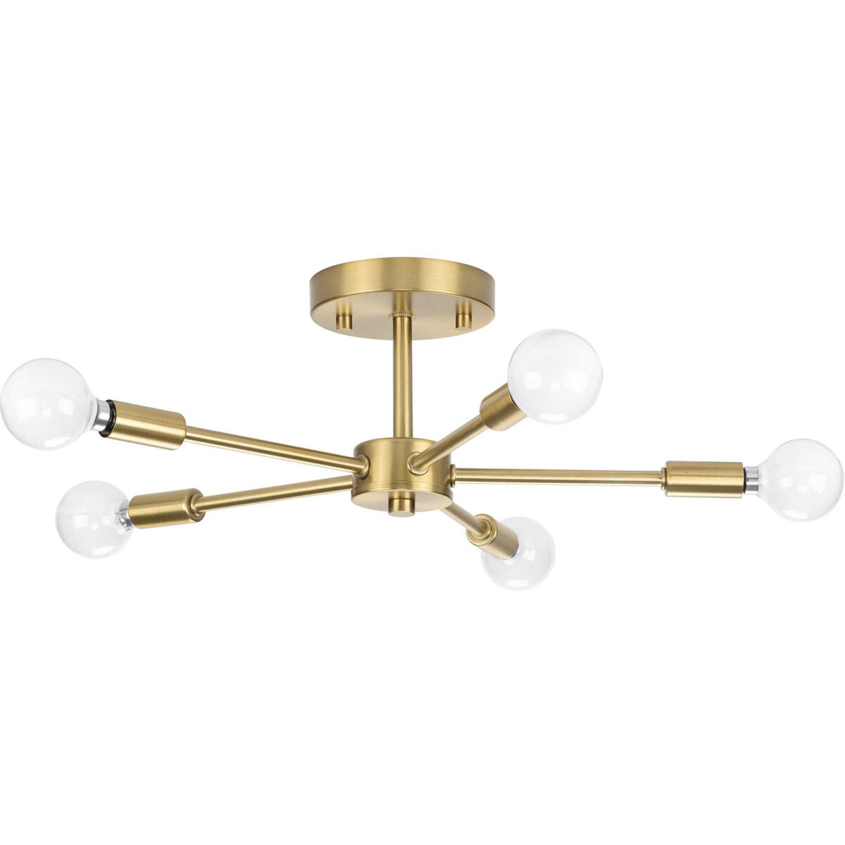 Delayne 5 Light 16 inch Brushed Bronze Semi-Flush Mount Ceiling Light