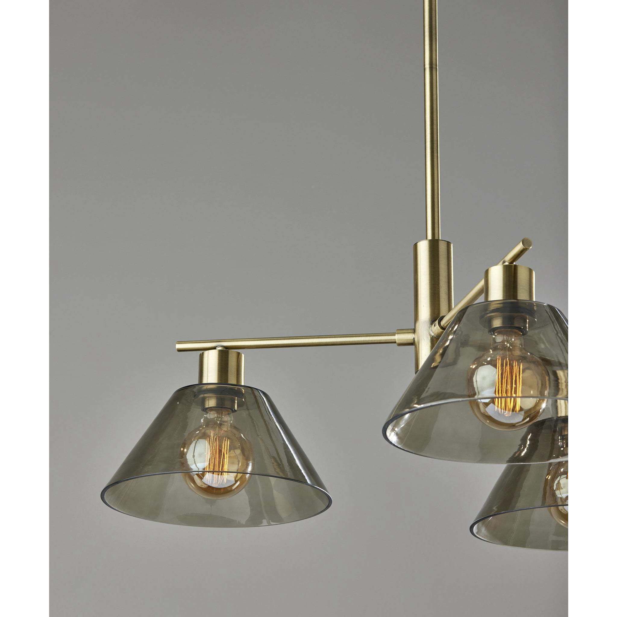 Zoe 3 Light 25.5 inch Antique Brass Chandelier Ceiling Light