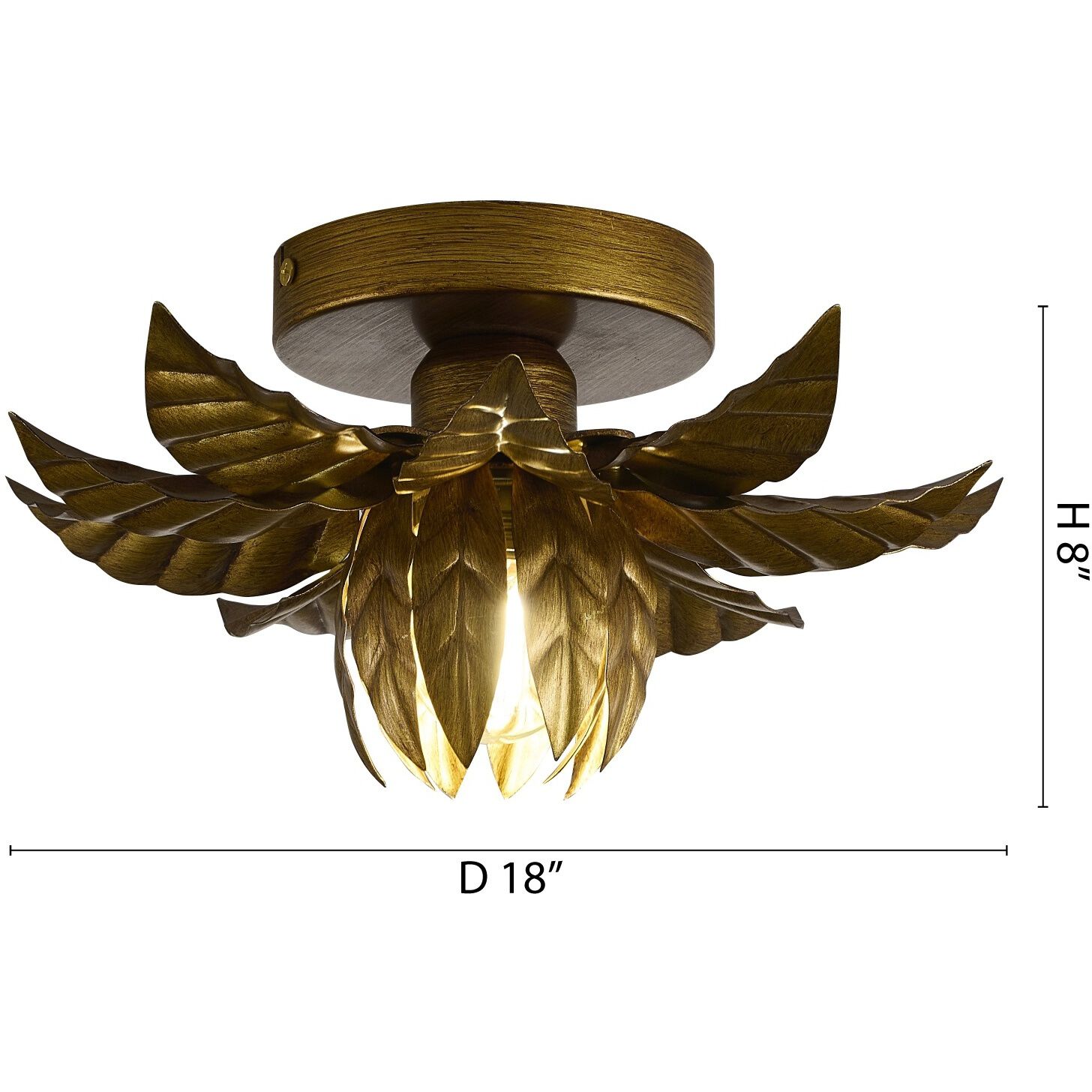 LEGA Series 1 Light 18 inch Gold Flush Mount Ceiling Light