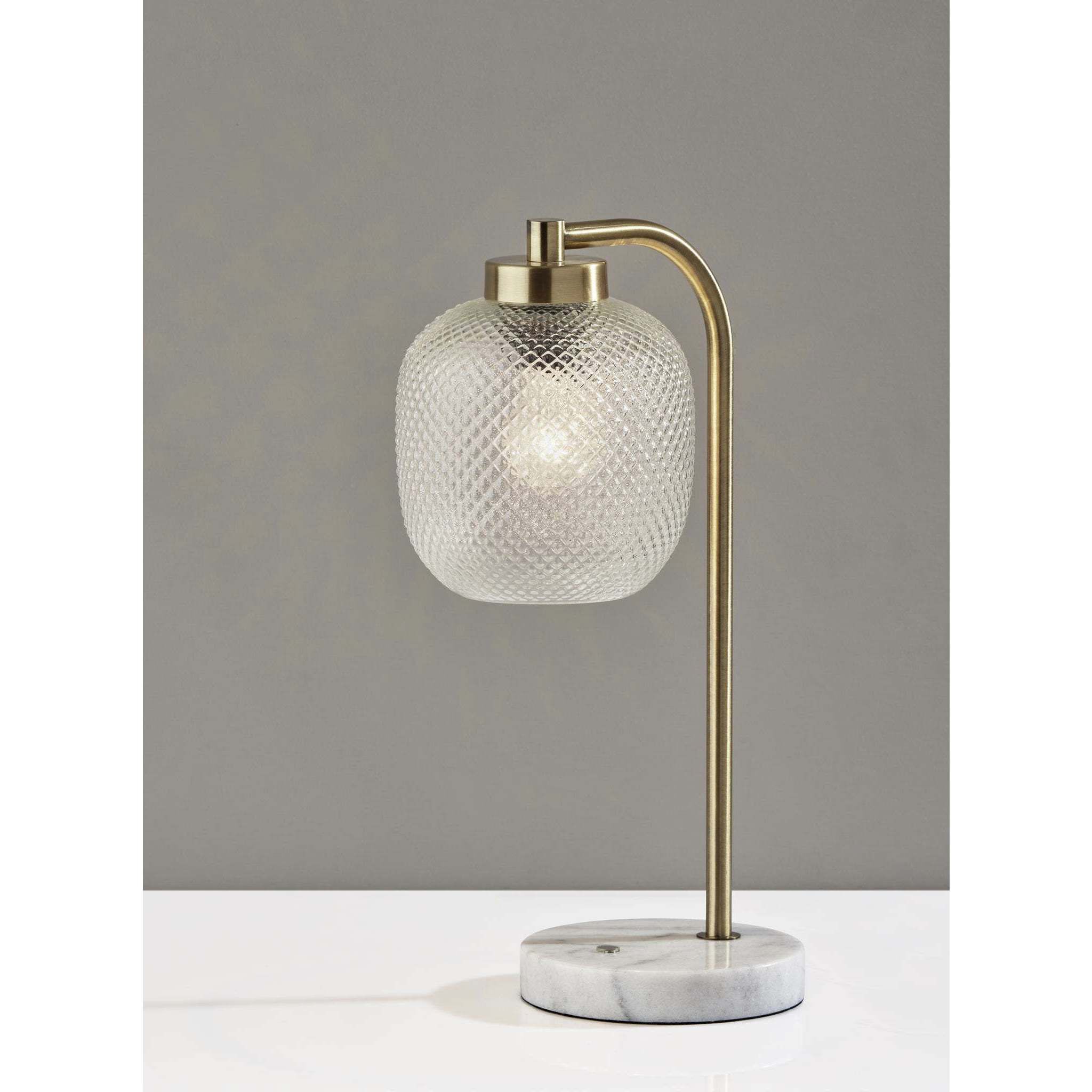 Natasha 19 inch 60.00 watt Antique Brass Table Lamp Portable Light