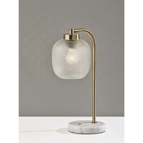 Natasha 19 inch 60.00 watt Antique Brass Table Lamp Portable Light