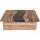 River Wood 48 X 48 inch Natural with Brown Coffee Table