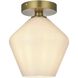 Gene 1 Light 8 inch Satin Gold Flush Mount Ceiling Light