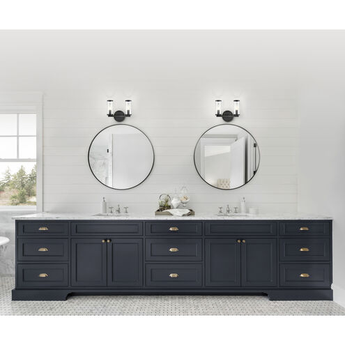 Revolve 2 Light 13.38 inch Clear Glass and Urban Bronze Bath Vanity Wall Light