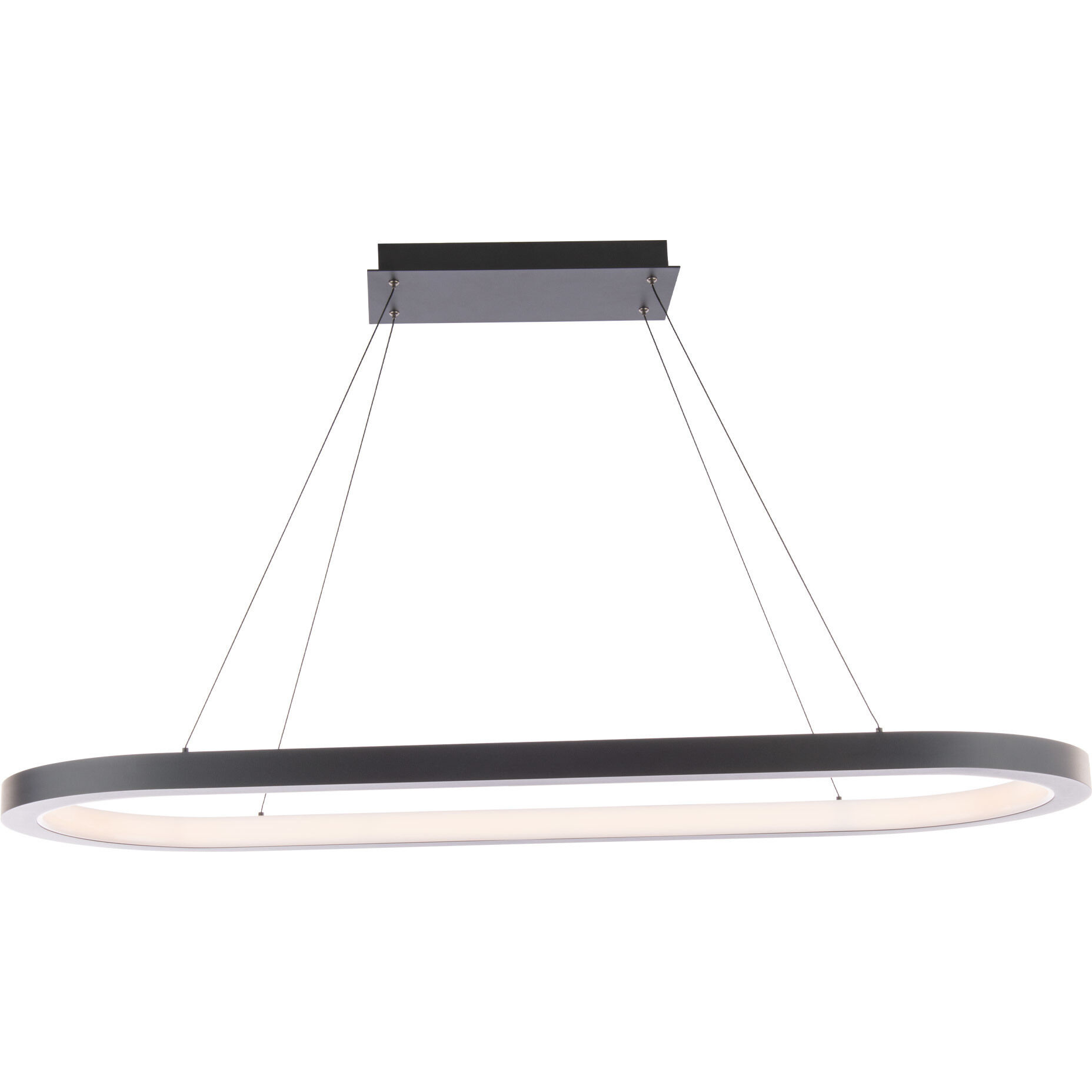 Racetrack LED 17.38 inch Black Chandelier Ceiling Light in 3500K