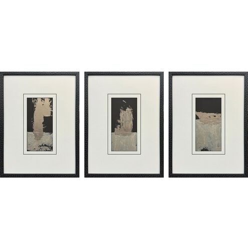 Reverie Black and Beige and Metallic Framed Art