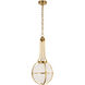 Chapman & Myers Gracie LED 13 inch Antique-Burnished Brass Captured Globe Pendant Ceiling Light, Medium