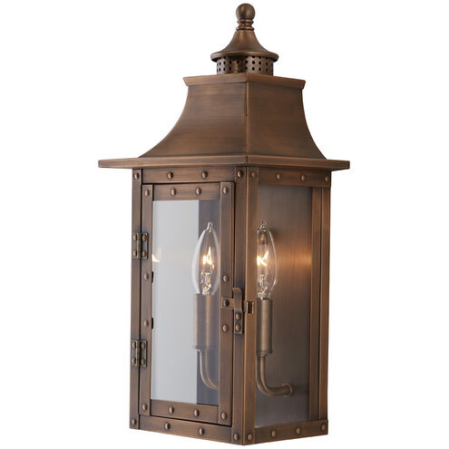 St. Charles 2 Light 17 inch Copper Patina Exterior Wall Mount