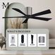 Atlas Irene-5H 42 inch Brushed Pewter with Matte Black Blades Ceiling Fan, Flush Mounted