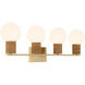 Jarrell 4 Light 33.5 inch Warm Brass Bathroom Vanity Light Wall Light