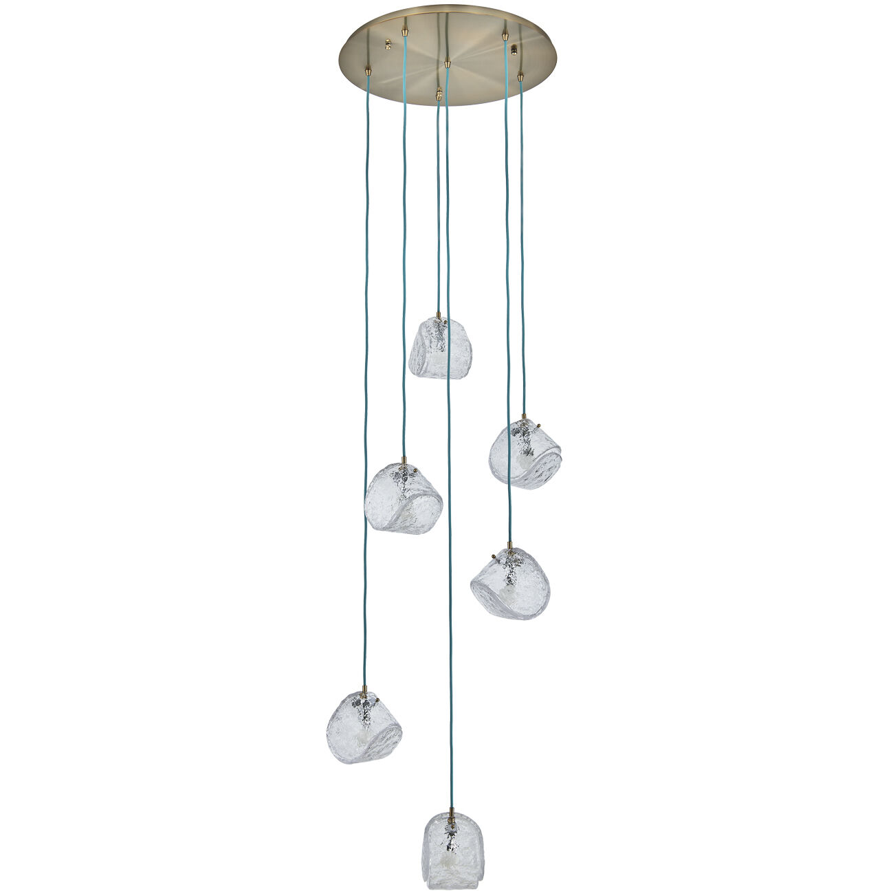 Pallina 6 Light 24 inch Winter Brass Chandelier Ceiling Light in Clear