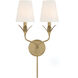 Broche Sconce Wall Light in Antique Gold
