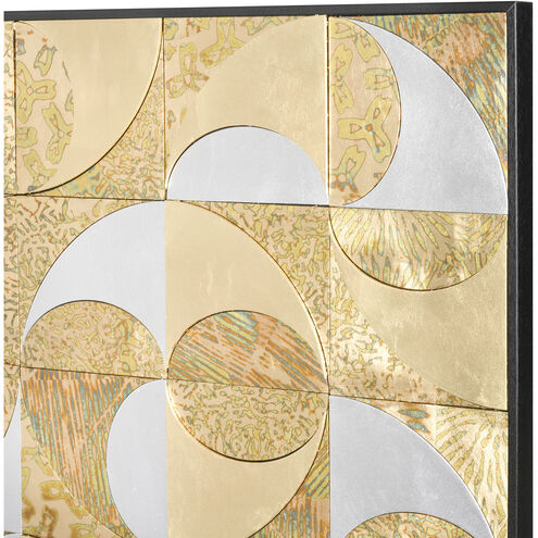 Mixed Metal Brass with Silver and Black Framed Wall Art