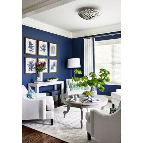 Broche 6 Light 24 inch Antique Silver Flush Ceiling Light