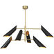 Vest 6 Light 57.75 inch Blackened Brass and Natural Brass Chandelier Ceiling Light