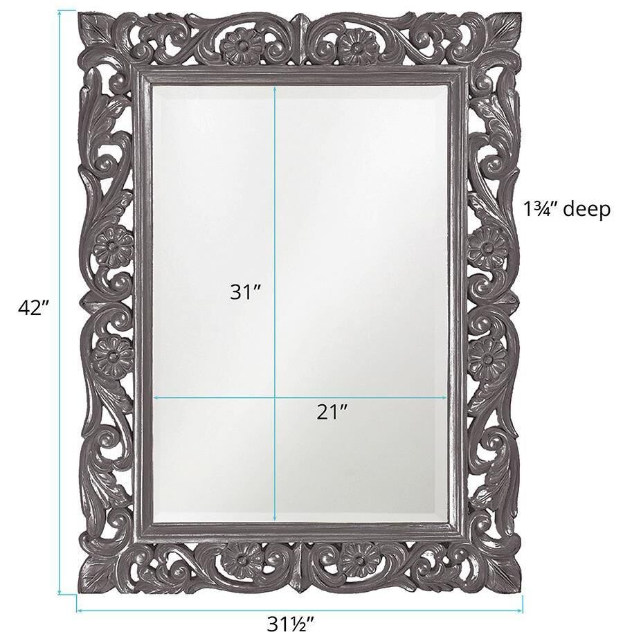 Chateau 42 X 31 inch Glossy Charcoal Wall Mirror