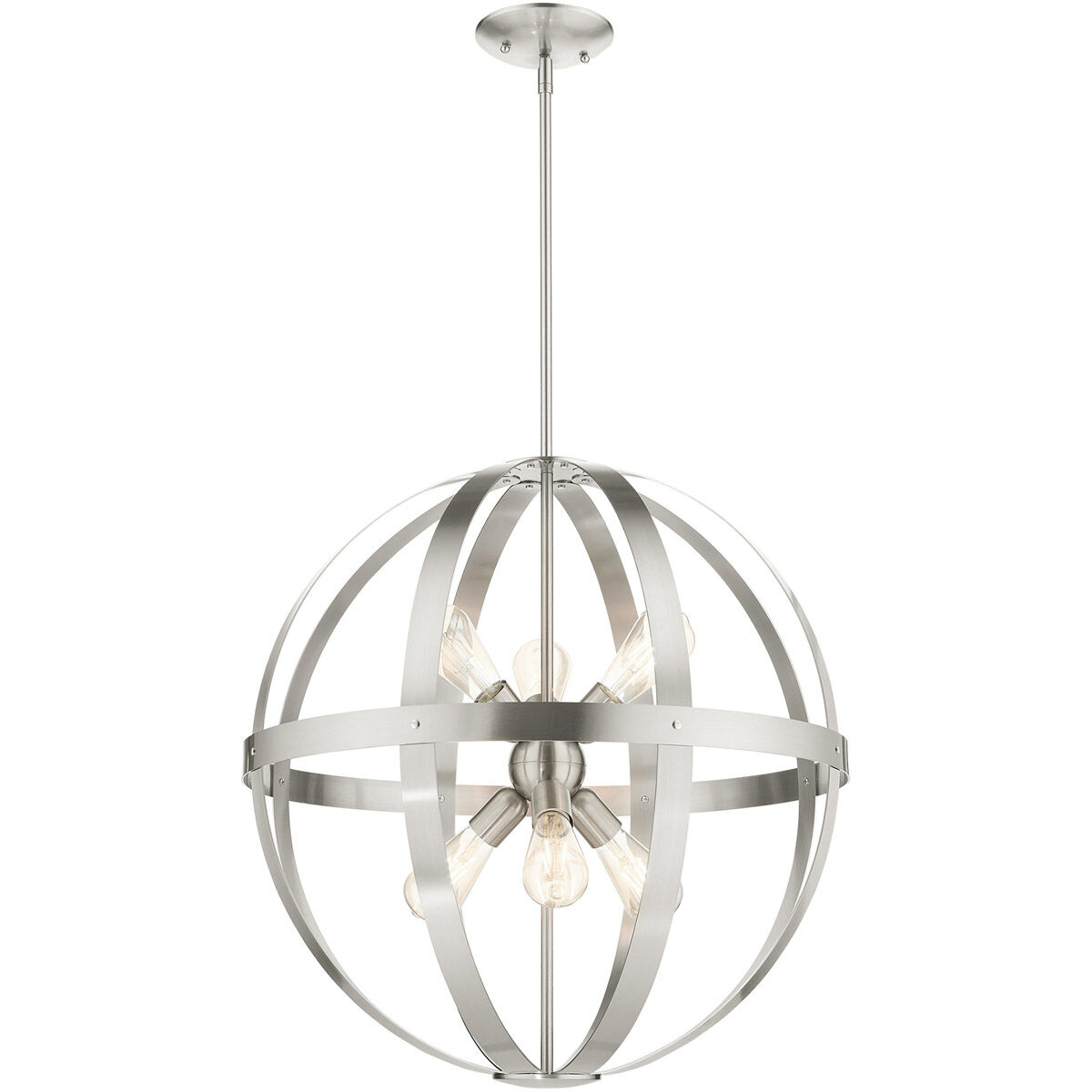 Stoneridge 6 Light 24 inch Brushed Nickel Pendant Chandelier Ceiling Light