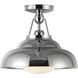 Palmetto 1 Light 12 inch Polished Nickel/Glossy Opal Semi-Flush Mount Ceiling Light