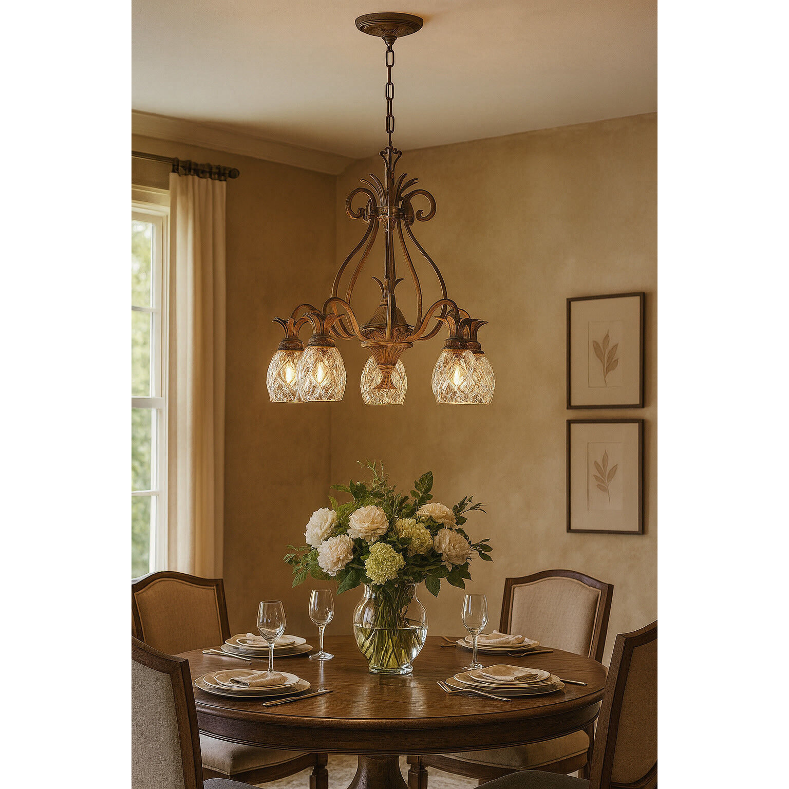 Plantation 5 Light 22.25 inch Pearl Bronze Indoor Chandelier Ceiling Light