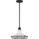 Blue Harbor 1 Light 12 inch Gloss White and Black Accents Pendant Ceiling Light