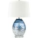 Livingstone 25 inch 150 watt Blue with Clear Table Lamp Portable Light