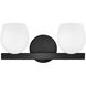 Mae 2 Light 15 inch Black Bath Light Wall Light