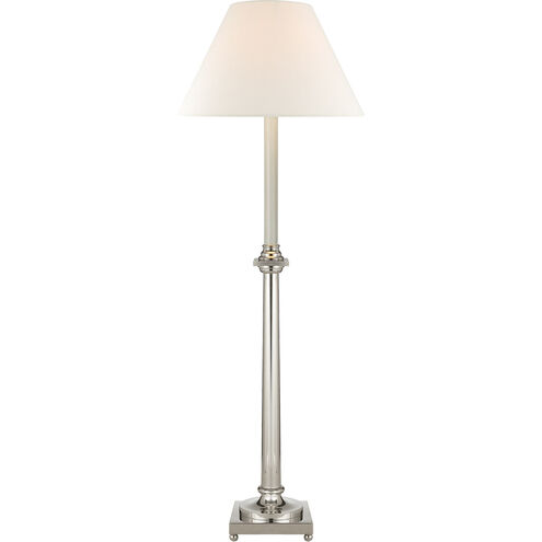 Chapman & Myers Swedish Column 34 inch 60.00 watt Polished Nickel Buffet Lamp Portable Light in Linen