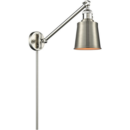 Addison 21 inch 3.50 watt Satin Nickel Swing Arm Wall Light, Franklin Restoration