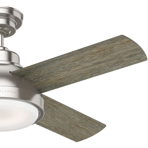 Levitt 44 inch Brushed Nickel with Brushing Barnwood, Rustic Oak Blades Ceiling Fan