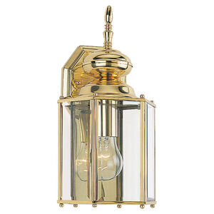 Classico 1 Light 12.25 inch Polished Brass Outdoor Wall Lantern, Medium