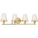 Candler 4 Light 32 inch Warm Brass Bathroom Vanity Light Wall Light