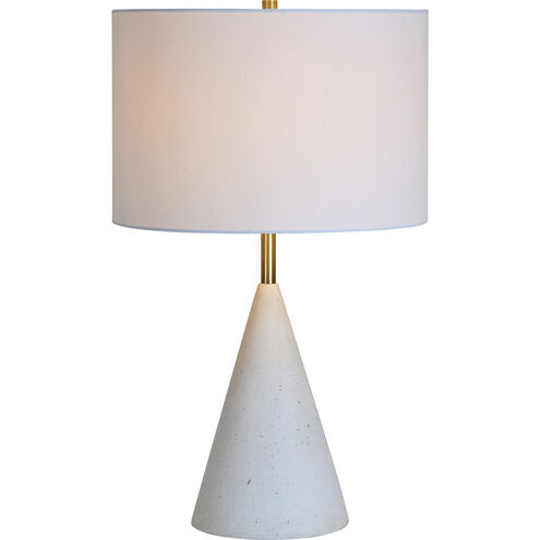 Cimeria 25.5 inch 100 watt White with Speckles and Antique Brass Table Lamp Portable Light