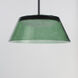 Jensen LED 18 inch Black Single Pendant Ceiling Light in Green