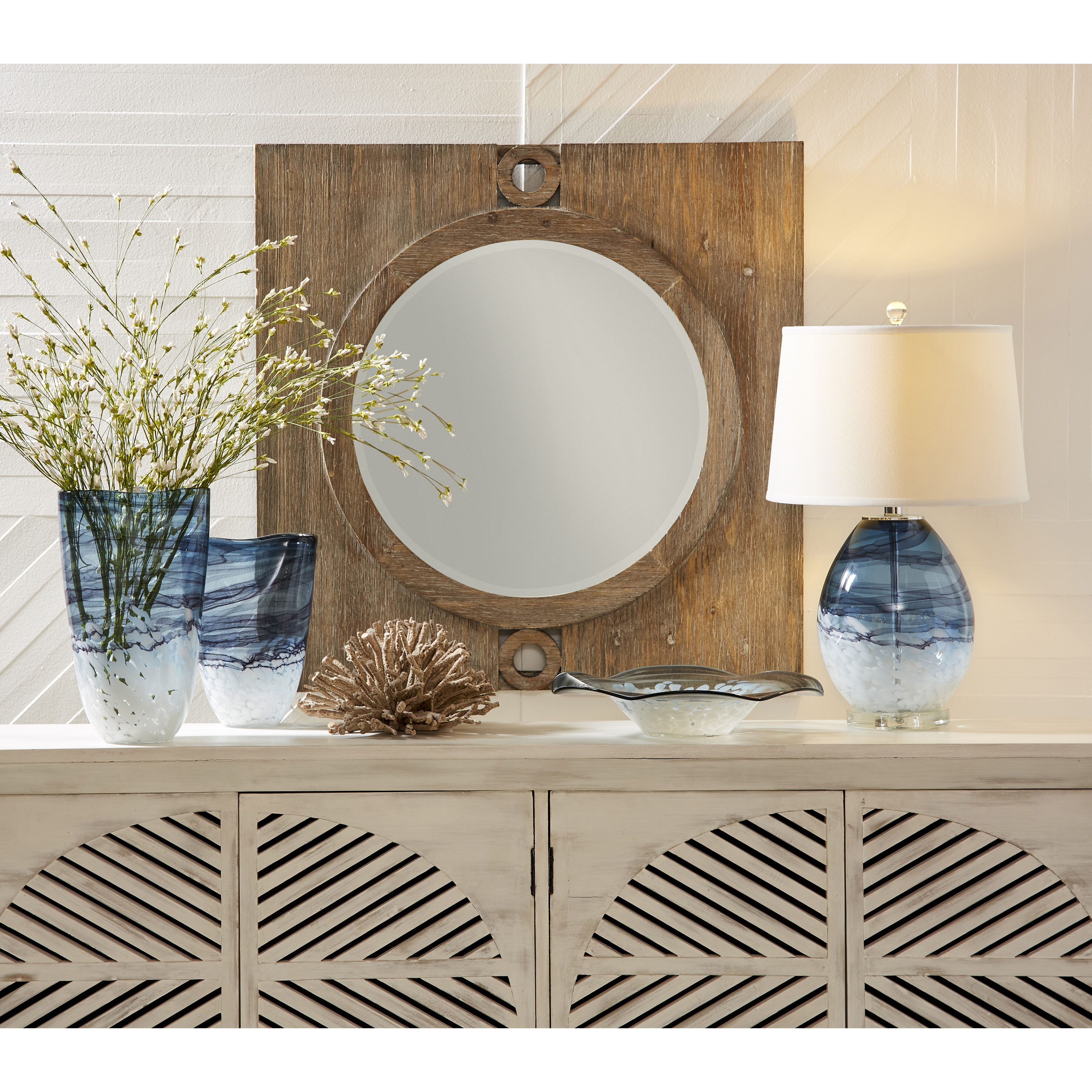 Loch Seaforth 25 inch 150 watt Blue Table Lamp Portable Light