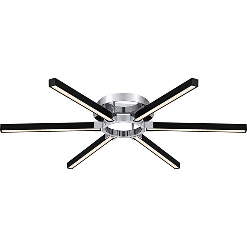 Zealand LED 36 inch Polished Chrome Semi-Flush Mount Ceiling Light, Extra Large