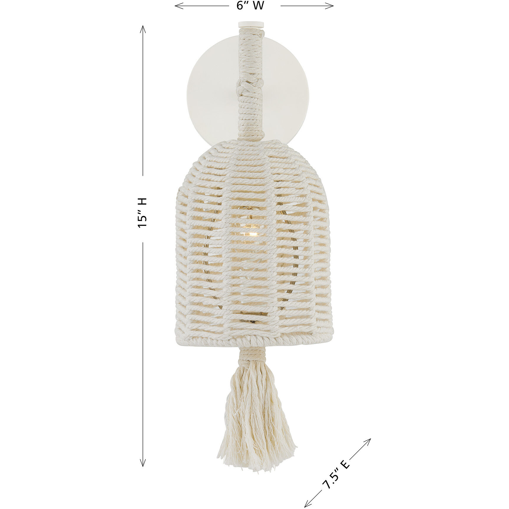 Lunara 1 Light 6 inch Cotton Wall Sconce Wall Light