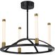 Infiniti 4 Light 21 inch Matte Black and Brass Chandelier Ceiling Light