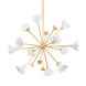 Julieta 12 Light 40 inch Vintage Gold Leaf Chandelier Ceiling Light 