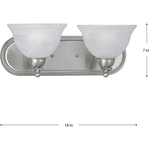 Avalon 2 Light 18 inch Brushed Nickel Bath Vanity Wall Light